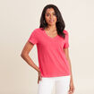 T-shirt manches courtes rose framboise femme