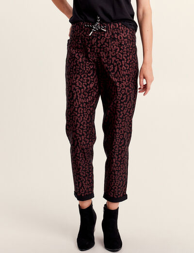 Pantalon décontracté prune femme