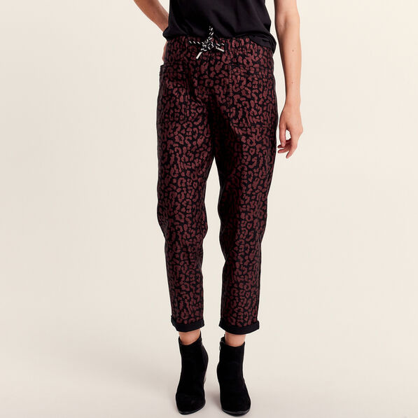 Pantalon décontracté prune femme