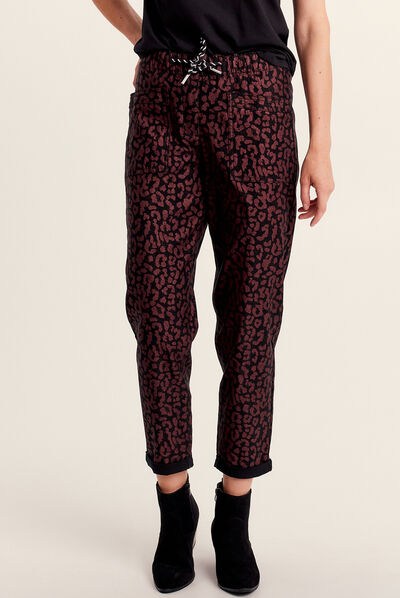 Pantalon décontracté prune femme