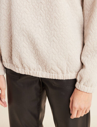 Sweat manches longues beige femme