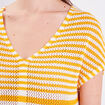 Pull manches courtes jaune moutarde femme
