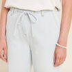 Jean large taille haute denim bleach femme