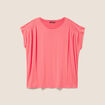T-shirt droit col rond manches courtes rouge femme