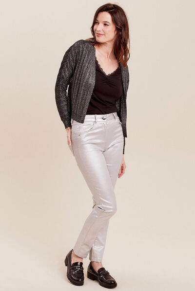Gilet manches longues noir femme