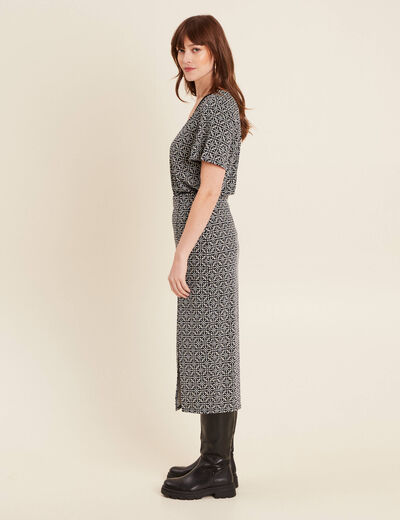 Jupe longue droite noir femme