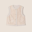 Gilet réversible laine mouton beige femme