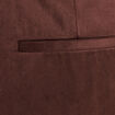 Pantalon large 7/8&egrave;me aspect daim marron fonc&eacute; femme