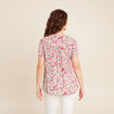 Blouse crêpe manches courtes vert kaki femme