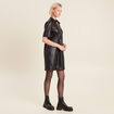 Robe droite simili cuir noir femme