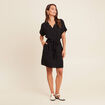 Robe fluide manches courtes noir femme