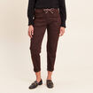Pantalon coupe mom 7/8&egrave;me marron femme