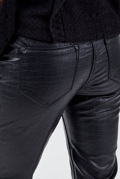 Pantalon ajusté noir femme