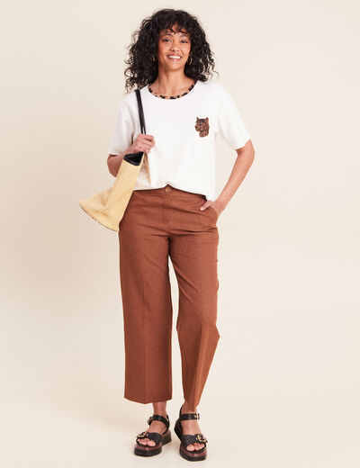 Pantalon camel femme
