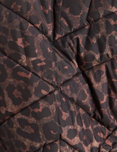 Doudoune d&eacute;perlante droite zipp&eacute;e marron femme
