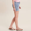 Short droit taille standard denim baby bleu femme
