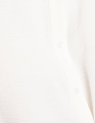Chemise manches courtes fluide ecru femme
