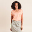 T-shirt manches courtes rose saumon femme