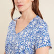T-shirt manches courtes bleu femme