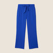 Pantalon flou droit 7/8ème bleu electrique femme