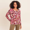 Pull manches longues rose femme