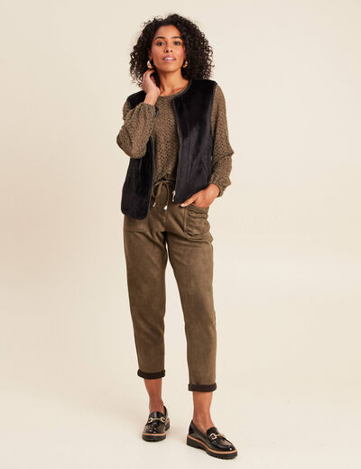 Blouse manches longues vert kaki femme