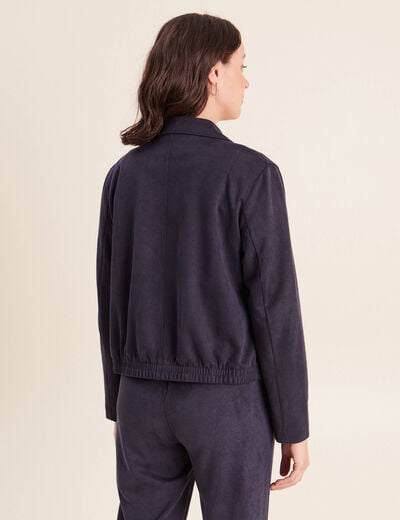 Veste doubl&eacute;e bleu fonc&eacute; femme