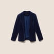 Veste tailleur velours bleu marine femme