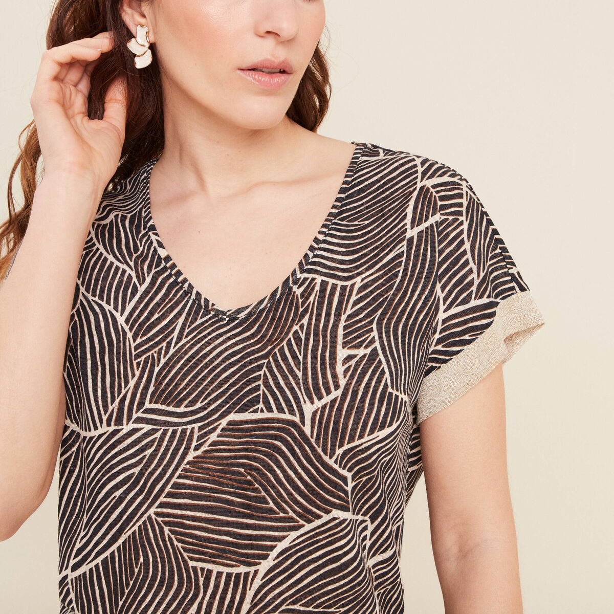 T-shirt manches courtes noir femme