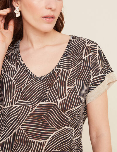 T-shirt manches courtes noir femme