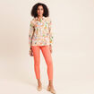 Chemise col am&eacute;ricain manches longues multicolore femme