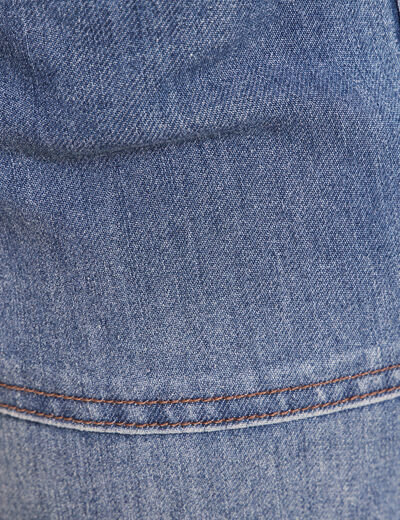 Short relax en jean denim stone femme