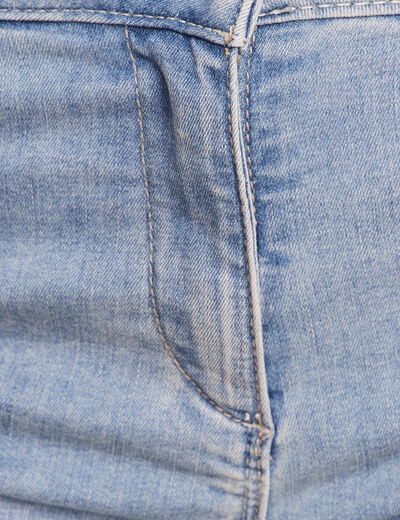 Short droit taille standard denim baby bleu femme