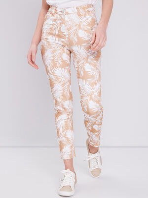Jean ajuste 5 poches camel femme