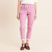 Pantalon coupe mom 7/8&egrave;me rose femme