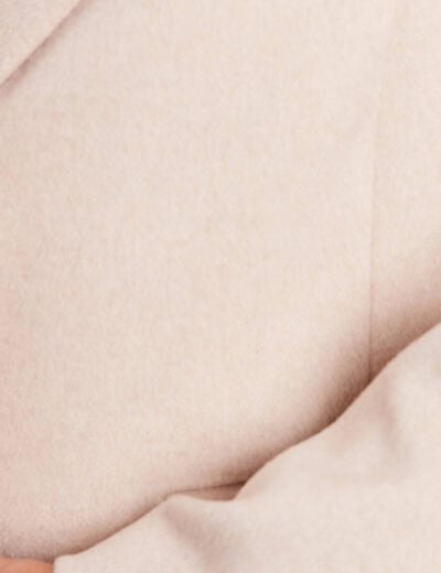 Manteau droit à capuche creme femme