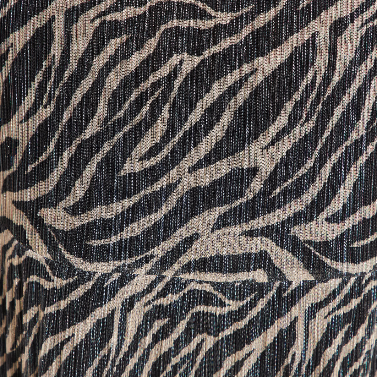 Robe zébrée à sequins évasée noir femme