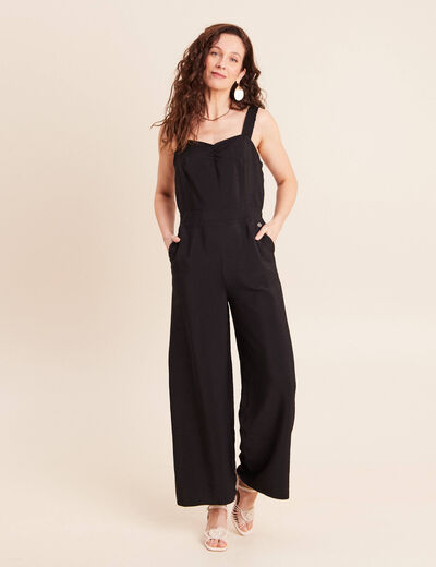 Combinaison r&eacute;versible col c&oelig;ur noir femme