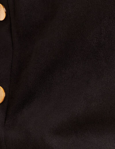 Top cintr&eacute; sans manches col rond noir femme