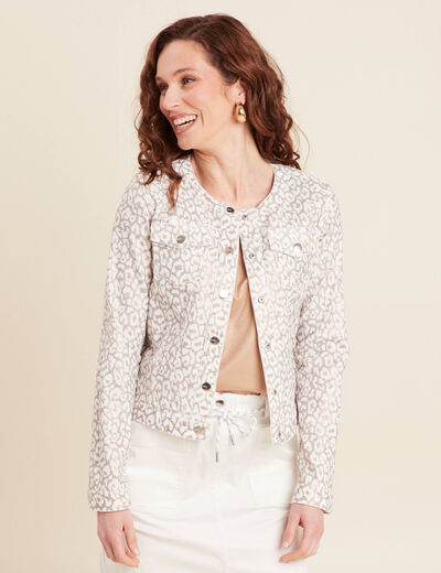 Veste courte réversible blanc femme