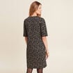 Robe droite manches courtes noir femme