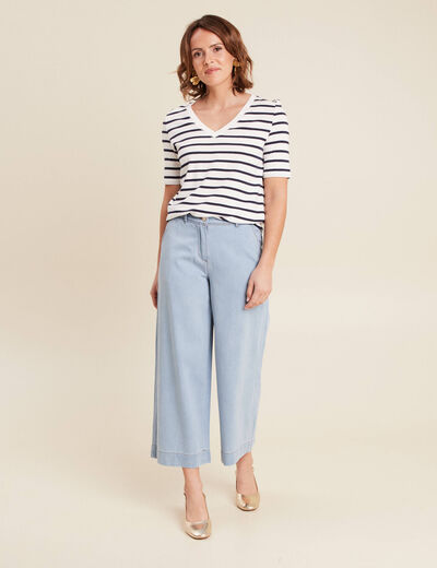 T-shirt manches courtes blanc femme