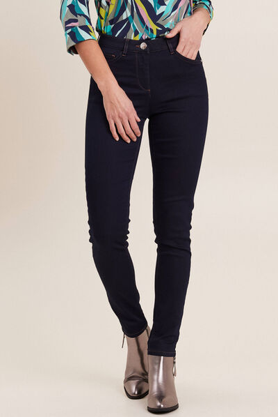 Pantalon léger taille standard long denim brut femme