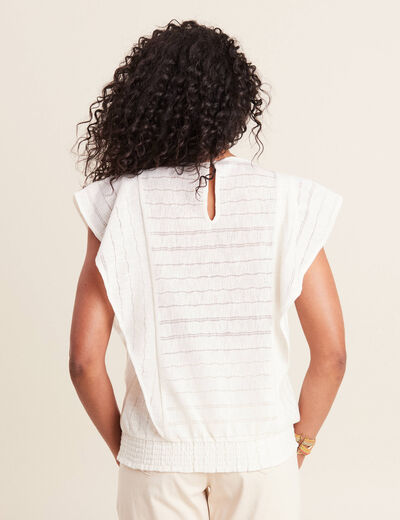 T-shirt manches courtes ecru femme