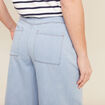 Jean large 7/8ème taille haute denim bleach femme
