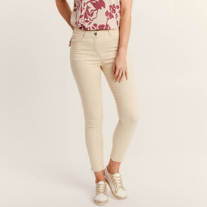 Pantalon léger taille standard 7/8ème ivoire femme