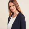 Gilet manches longues bleu marine femme