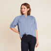 Chemise manches courtes bleu clair femme