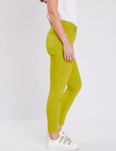 Pantalon léger taille standard 7/8ème vert olive femme