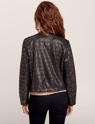 Veste ajustée zippée noir femme